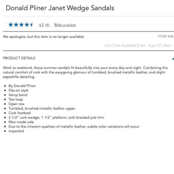 Donald‎ Pliner Janet Metallic Espadrille Wedges Cork Toe Sandal Gold 11 - Picture 15 of 15